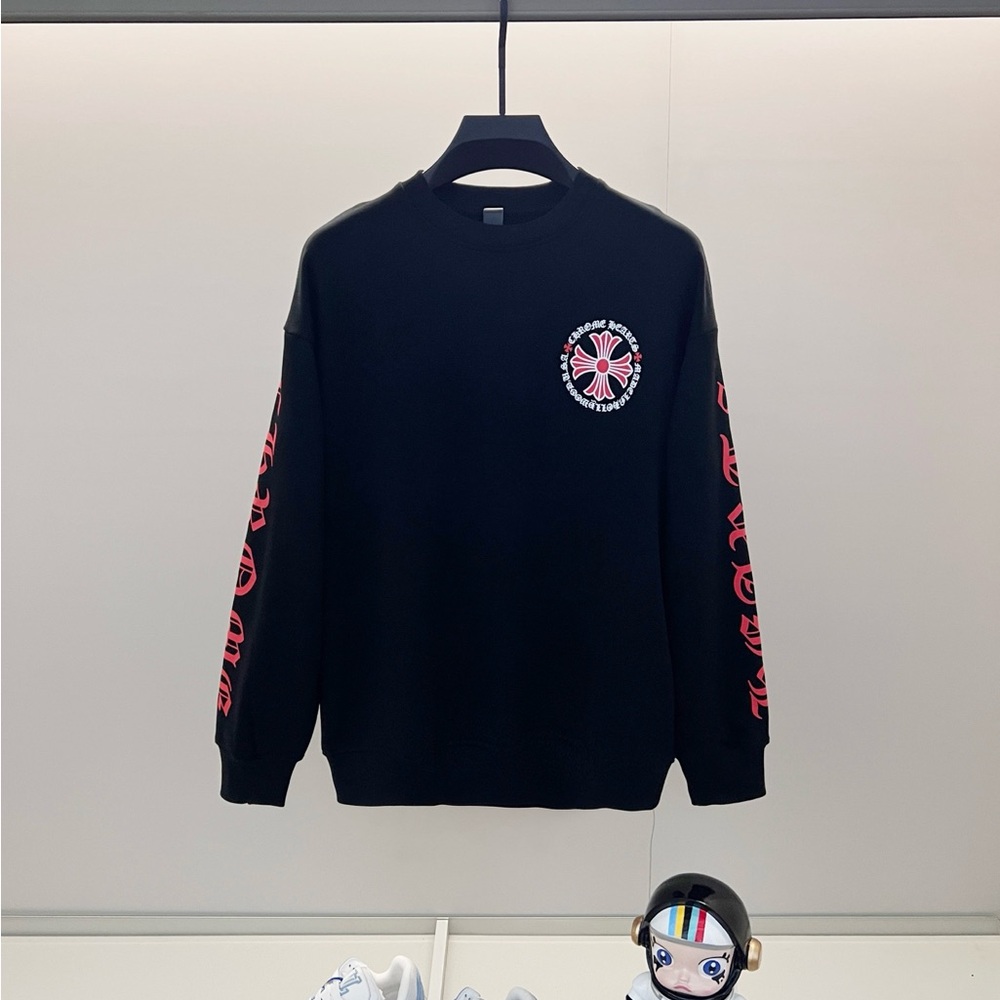 Black Sweatshirt with Pink Accents